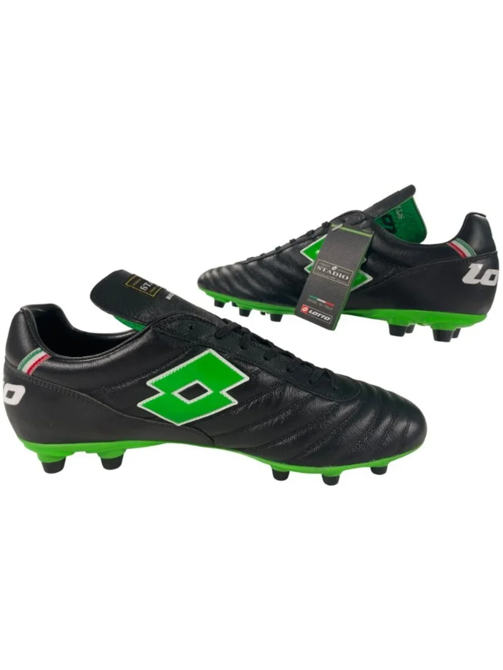 Lotto Stadio OG II FG Soccer Cleats Black & Green Men's Size 11.5 MSRP $240 NEW